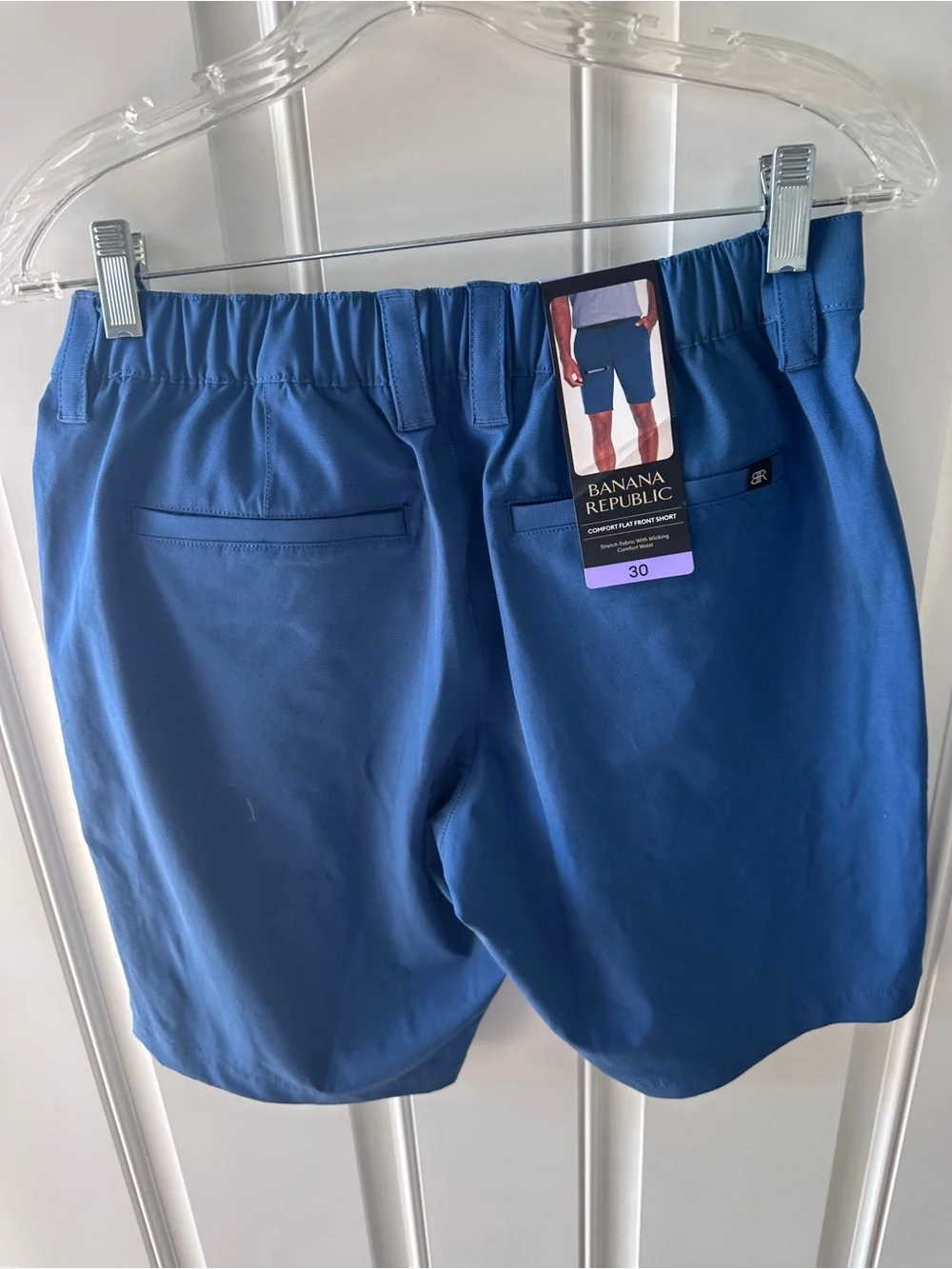 Banana Republic Men's Vibrant Blue Stretch Flat-Front Shorts